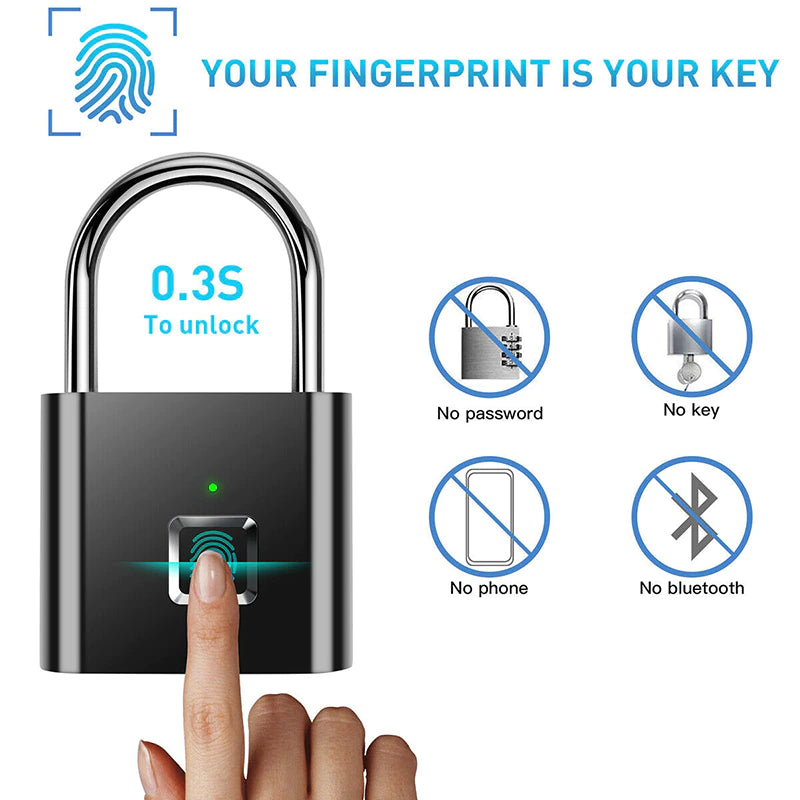 "Secure Touch: USB Rechargeable Smart Lock with Fingerprint Recognition"