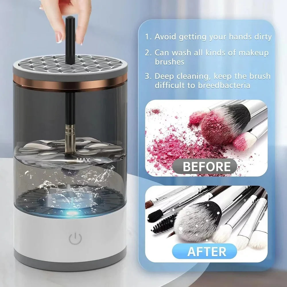 "Keep your makeup brushes clean and dry in no time with this Electric Makeup Brush Cleaner! 💄✨ #makeup #beauty"