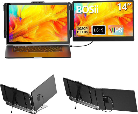 "14 Inch Portable IPS FHD 1080P Laptop Screen Extender Monitor - Extend Your Display Anywhere!"