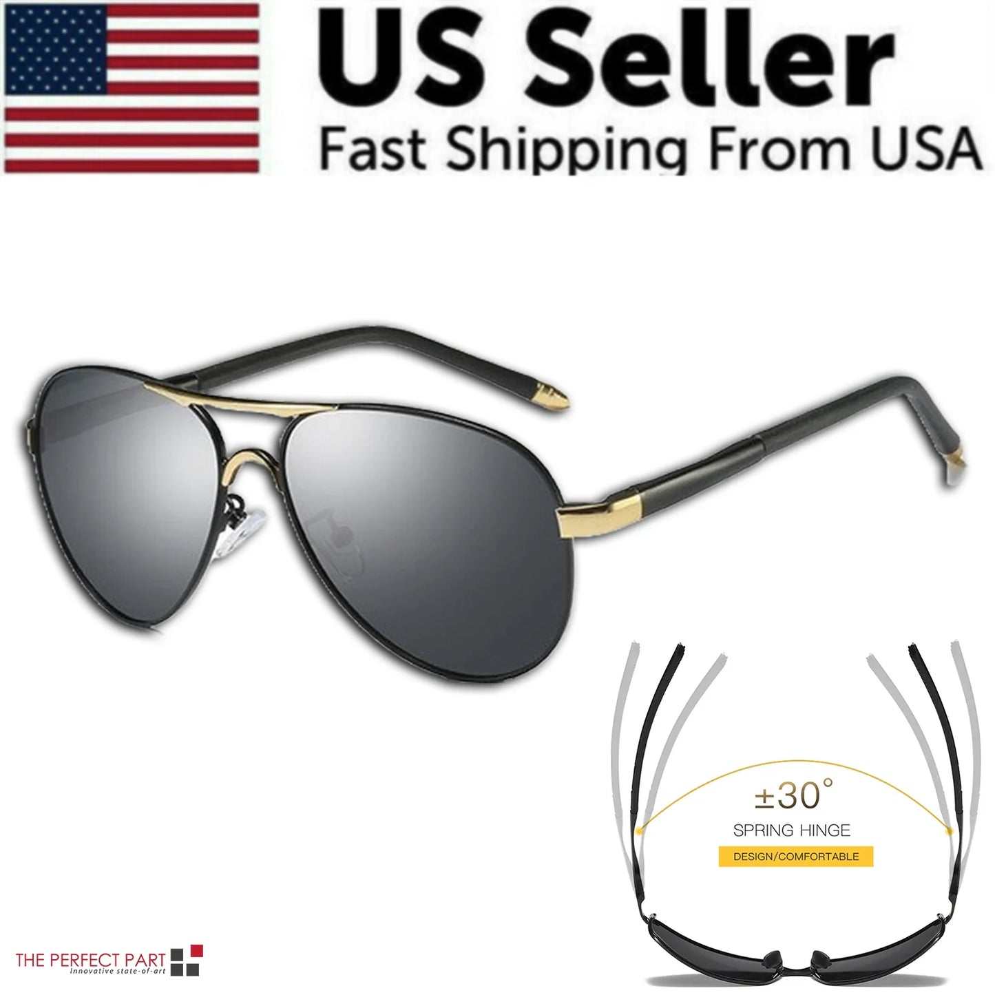 Polarized Pilot Sunglasses for Men - UV400 Protection for Outdoor Activities