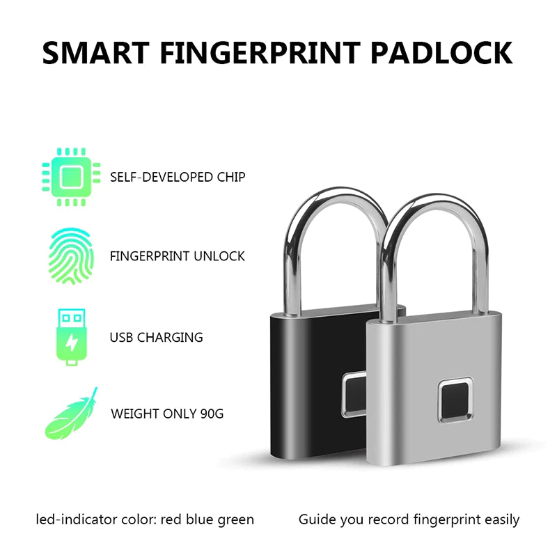 "Secure Touch: USB Rechargeable Smart Lock with Fingerprint Recognition"