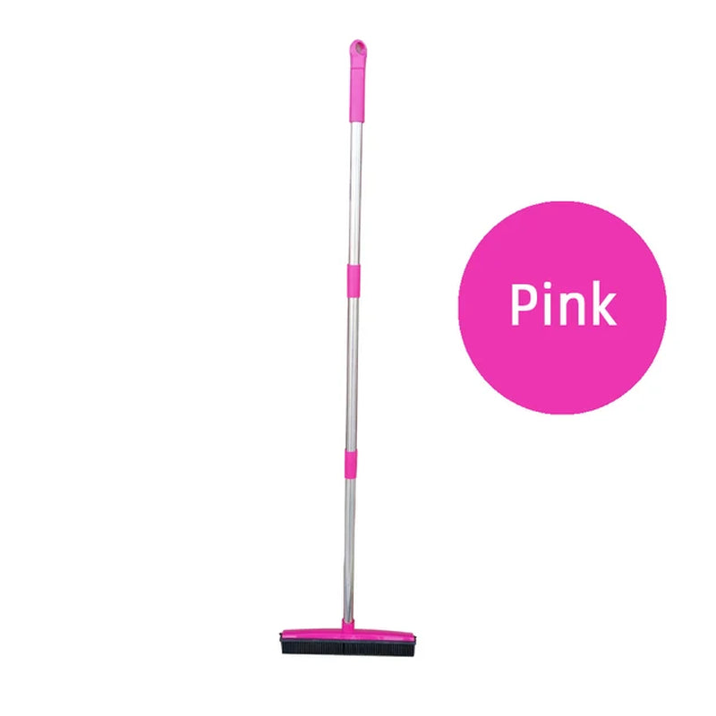 Professional Title: "Rubber Broom Floor Brush with Silicone Hair Remover and Squeegee for Pet Hair and Carpet Cleaning"