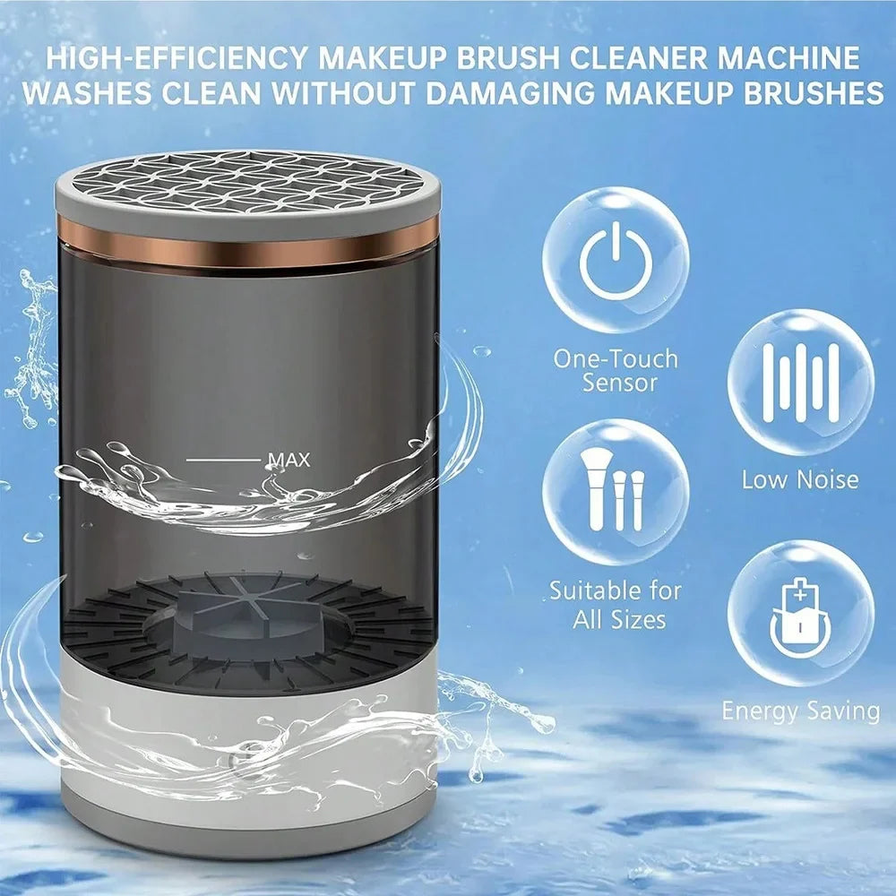 "Keep your makeup brushes clean and dry in no time with this Electric Makeup Brush Cleaner! 💄✨ #makeup #beauty"