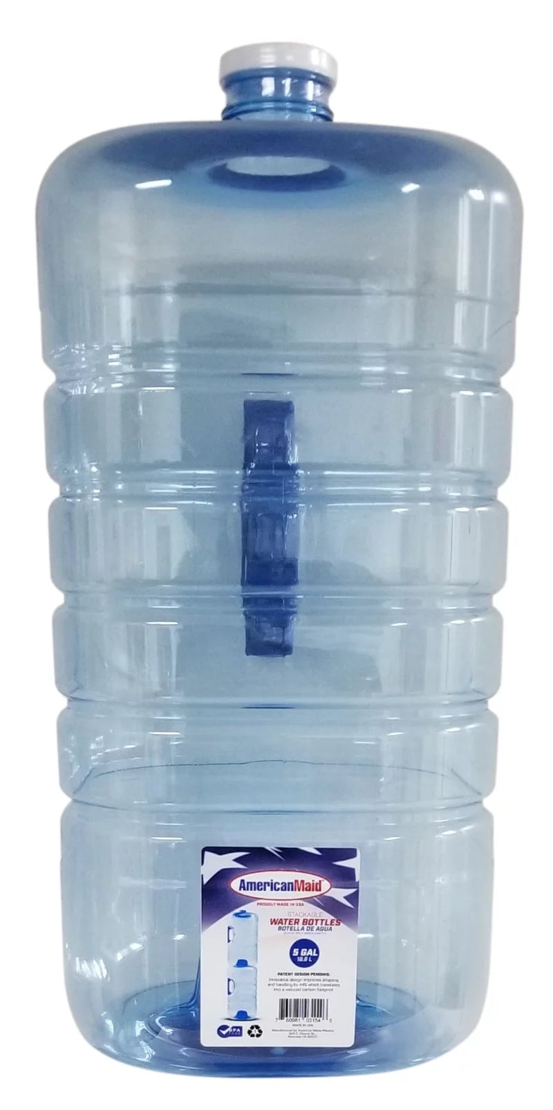 "Stackable 5-Gallon Water Bottle - 640oz Capacity"