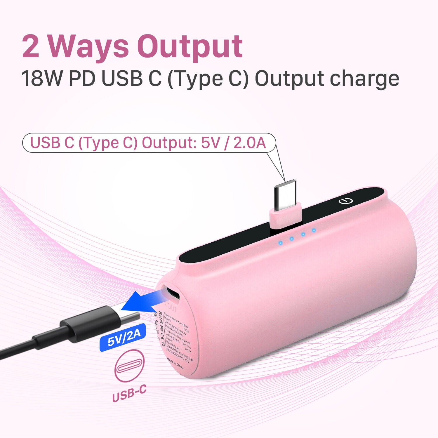 Portable Mini Power Bank Charger for iPhone and Type C Phones - Instant Charging Technology