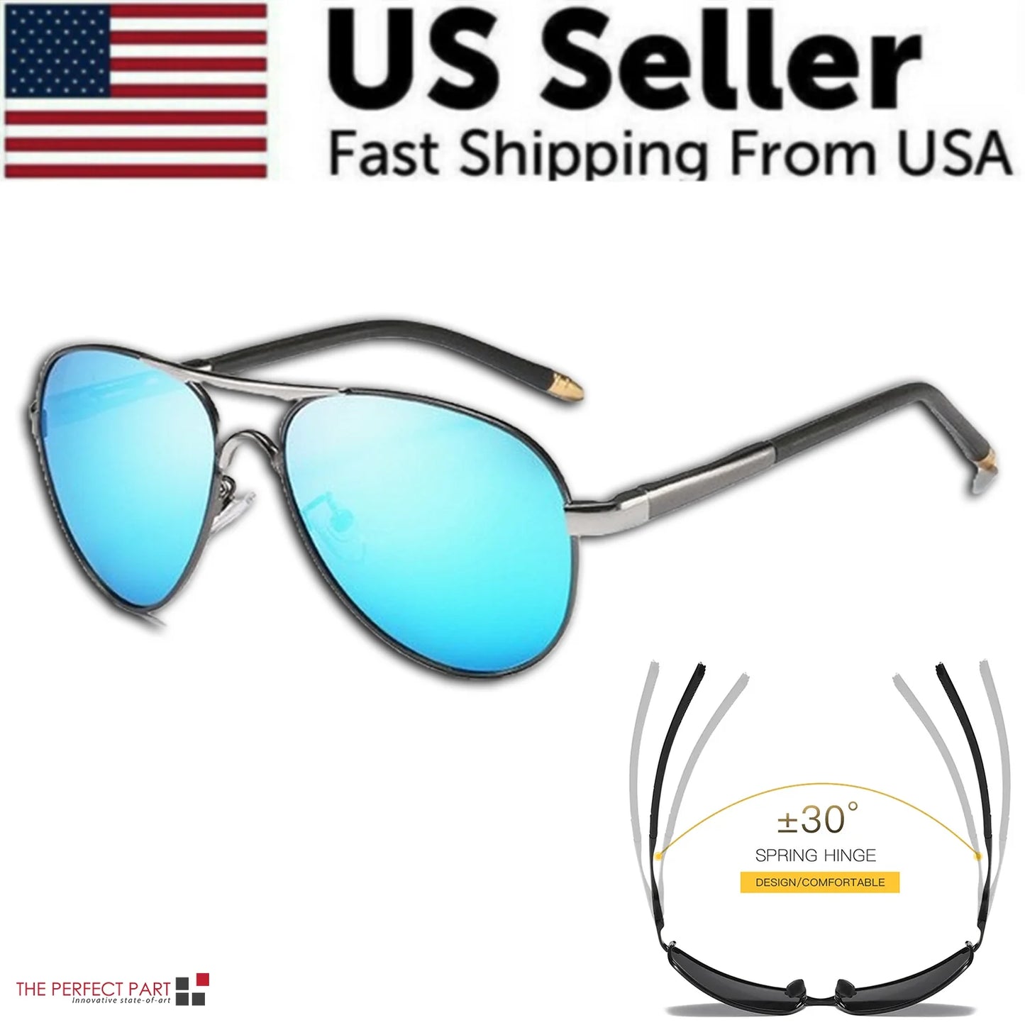 Polarized Pilot Sunglasses for Men - UV400 Protection for Outdoor Activities