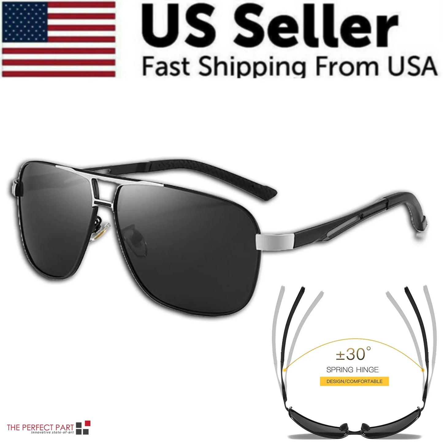 Polarized Pilot Sunglasses for Men - UV400 Protection for Outdoor Activities