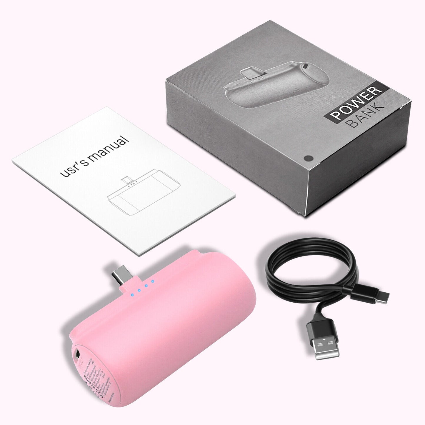 Portable Mini Power Bank Charger for iPhone and Type C Phones - Instant Charging Technology