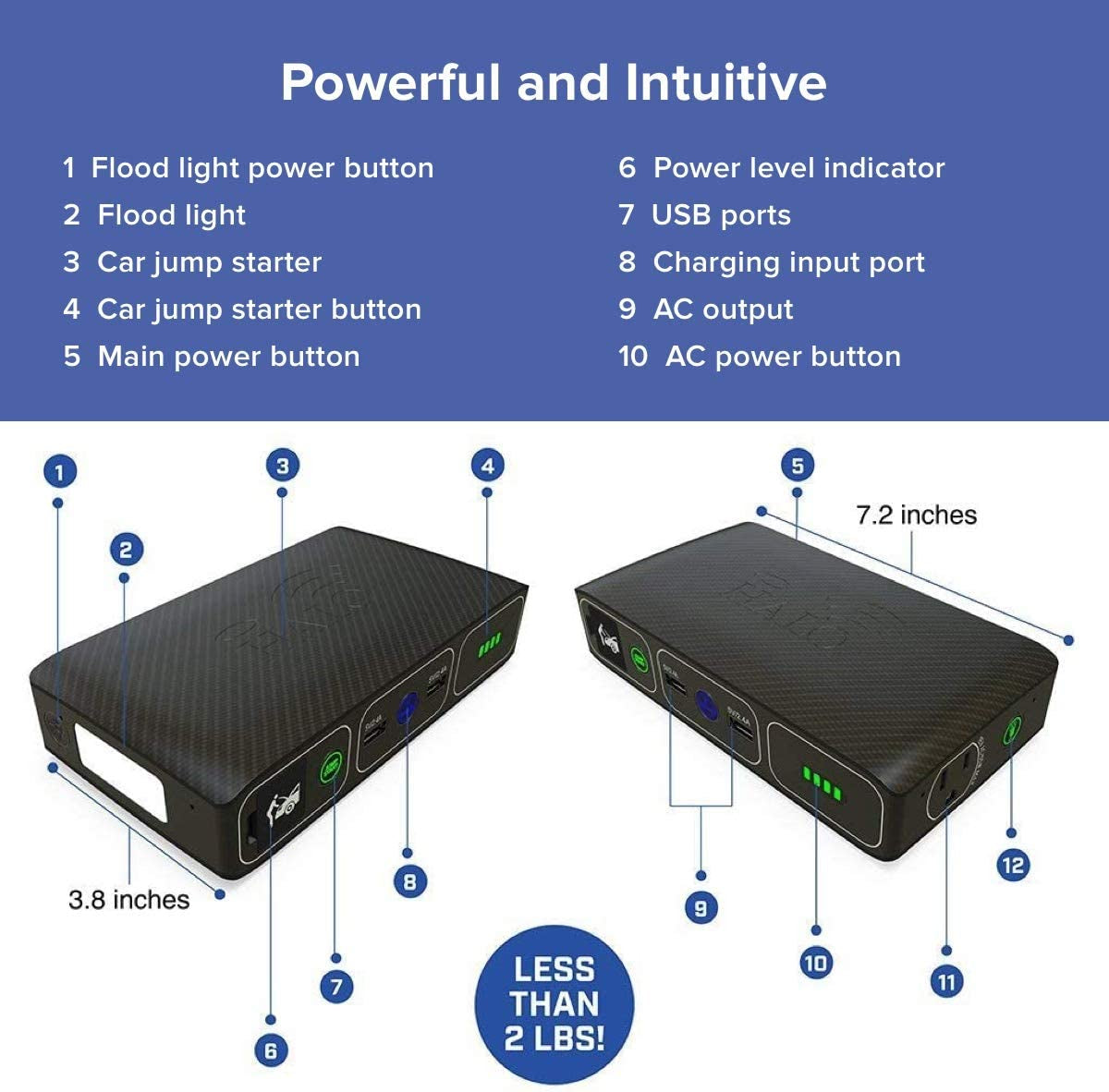 "Ultimate Power on the Go: Bolt Wireless Laptop Power Bank - Portable Charger with AC Outlet and Car Jump Starter"