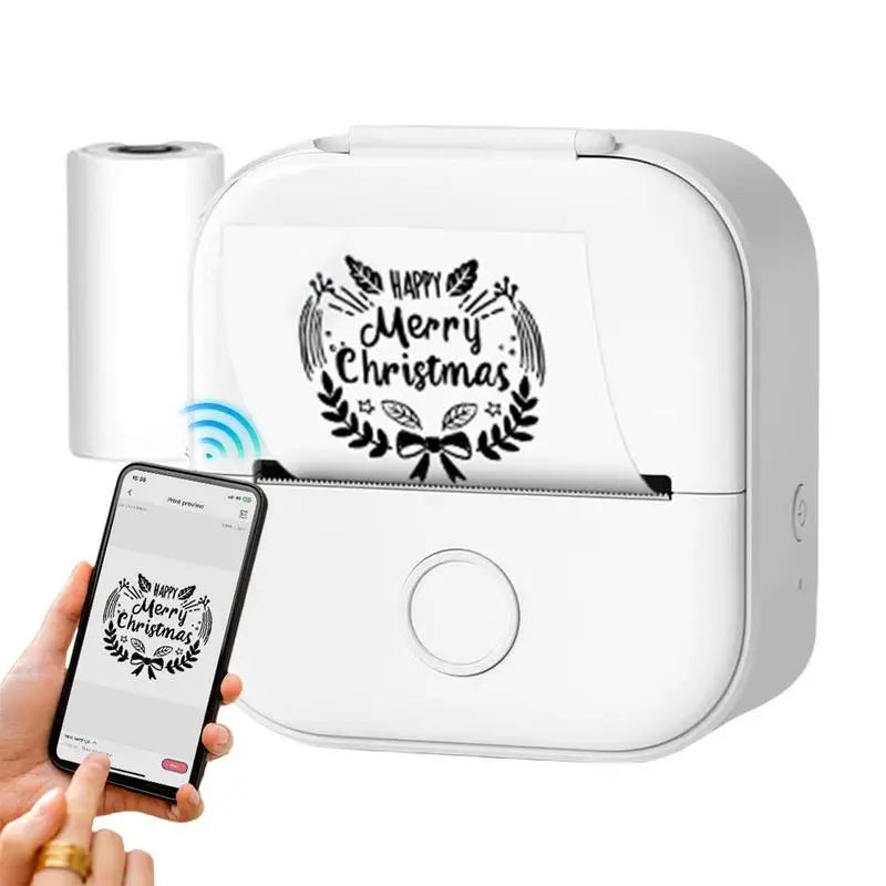 Portable Mini Wireless Thermal Pocket Printer with Self-Adhesive Stickers for DIY