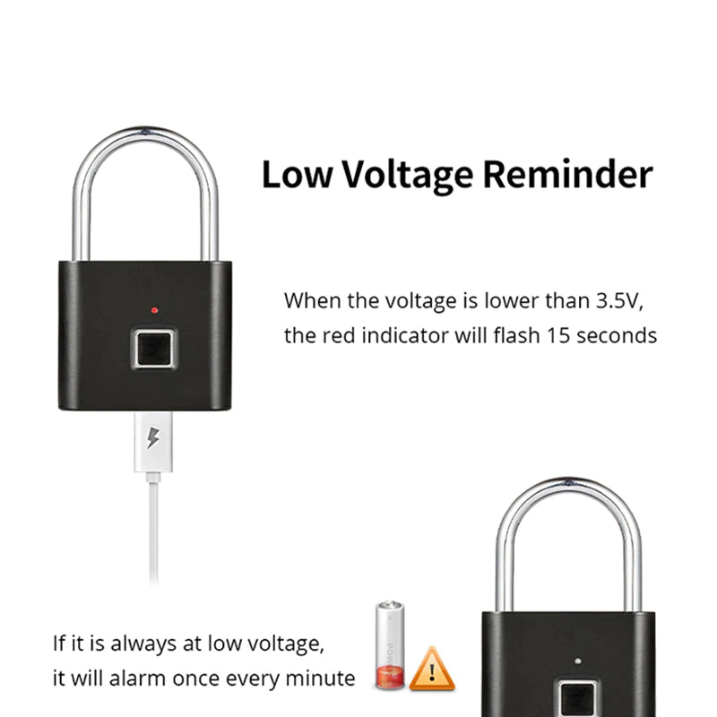 "Secure Touch: USB Rechargeable Smart Lock with Fingerprint Recognition"