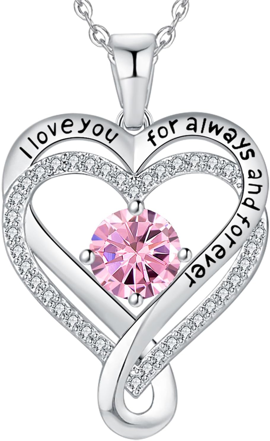 "Infinity Heart Birthstone Necklace: Sparkling Gift for Her 💎💖 #Anniversary #Birthday #Valentines"