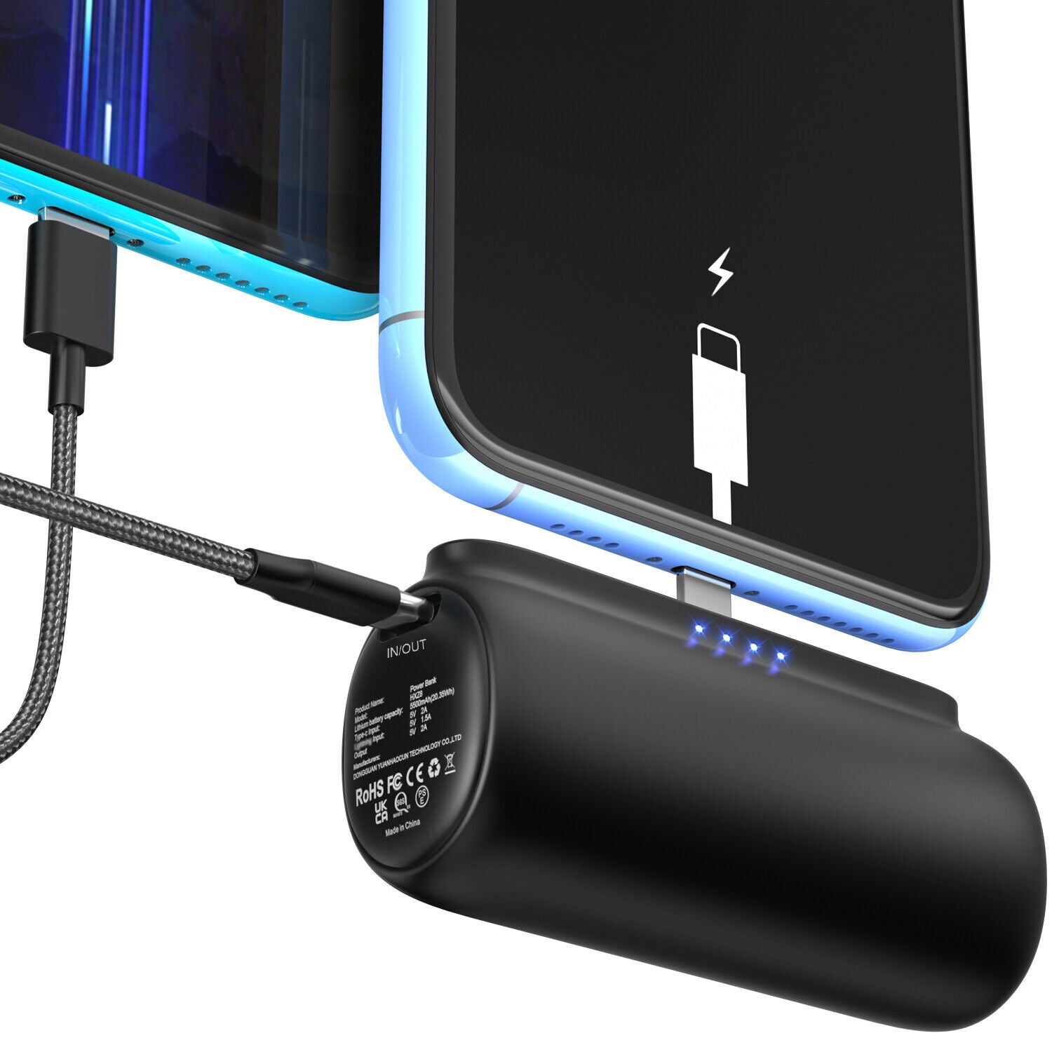 Portable Mini Power Bank Charger for iPhone and Type C Phones - Instant Charging Technology