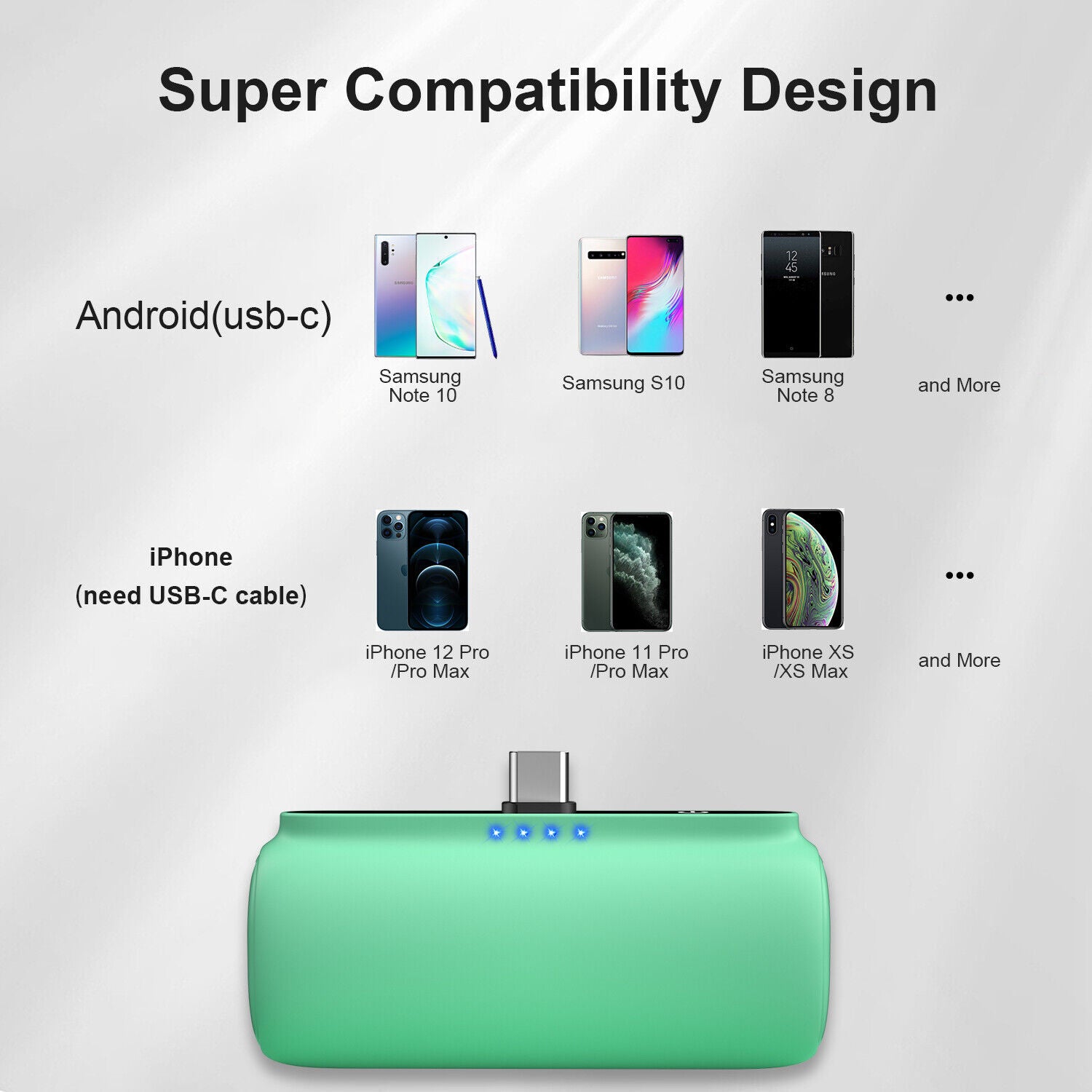 Portable Mini Power Bank Charger for iPhone and Type C Phones - Instant Charging Technology