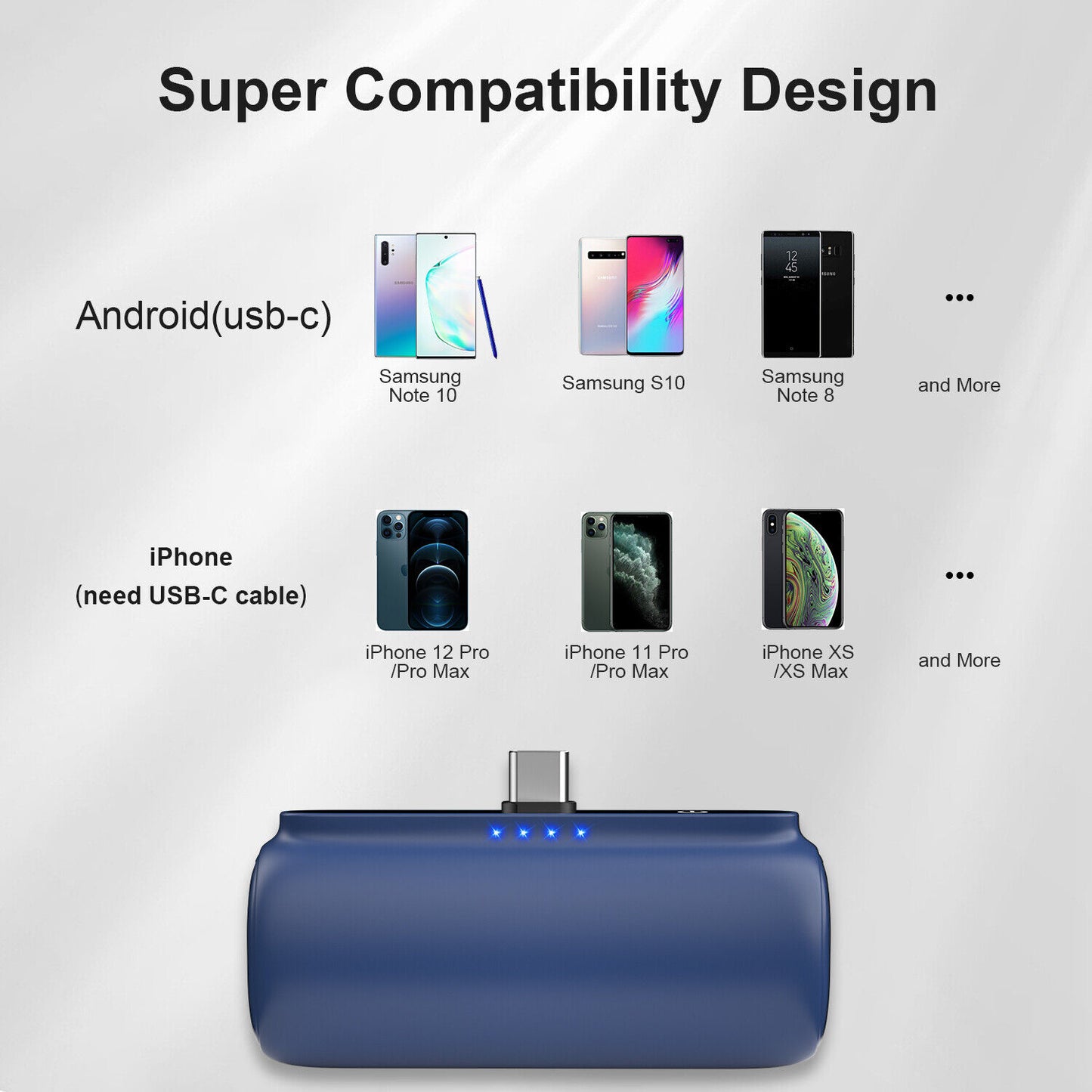 Portable Mini Power Bank Charger for iPhone and Type C Phones - Instant Charging Technology