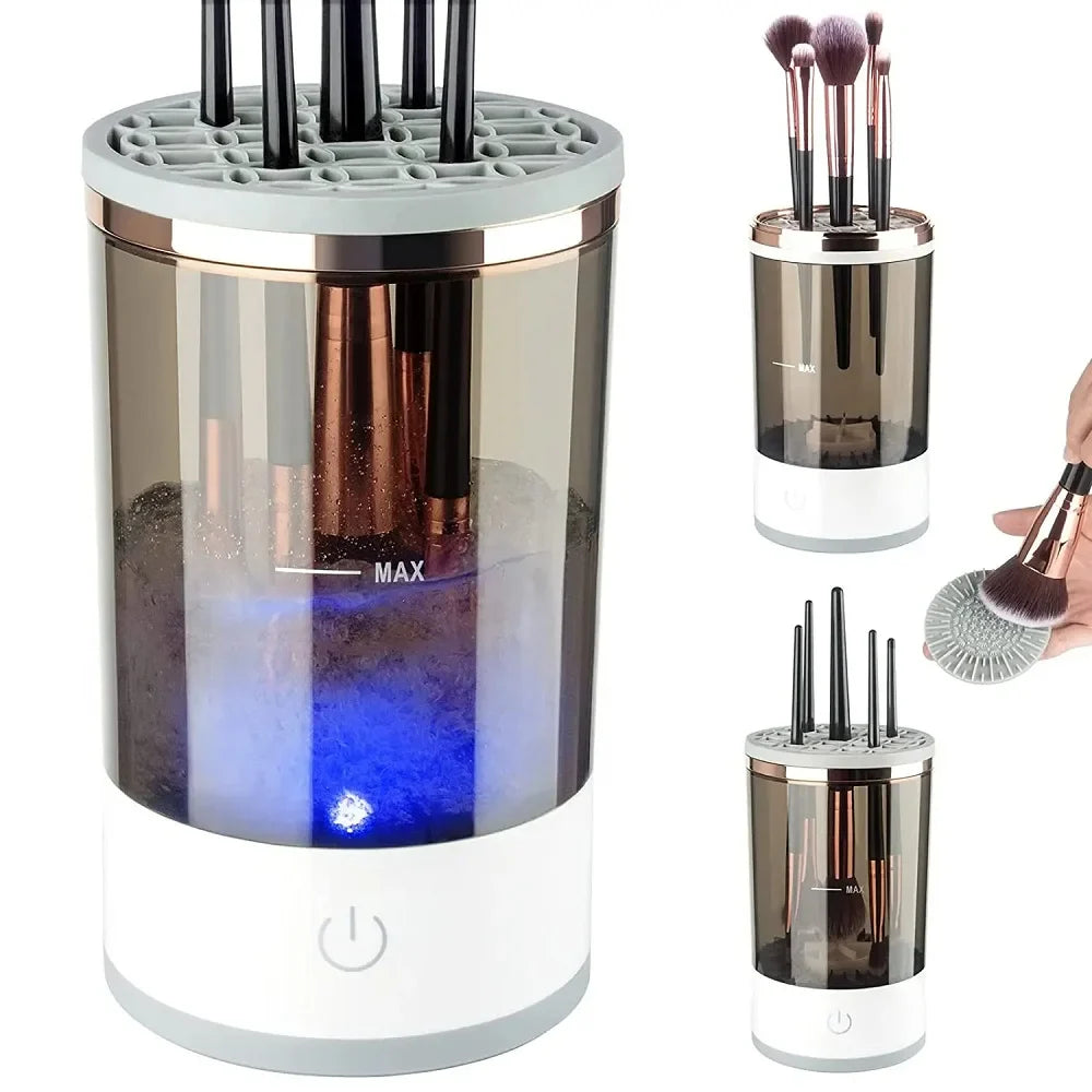 "Keep your makeup brushes clean and dry in no time with this Electric Makeup Brush Cleaner! 💄✨ #makeup #beauty"