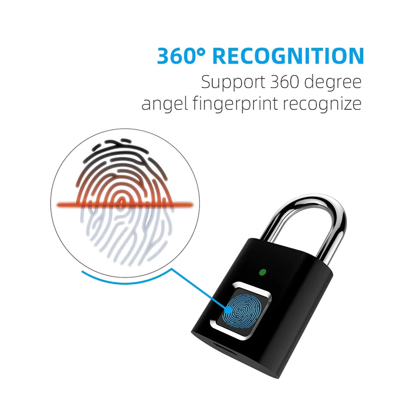 "Secure Touch: USB Rechargeable Smart Lock with Fingerprint Recognition"