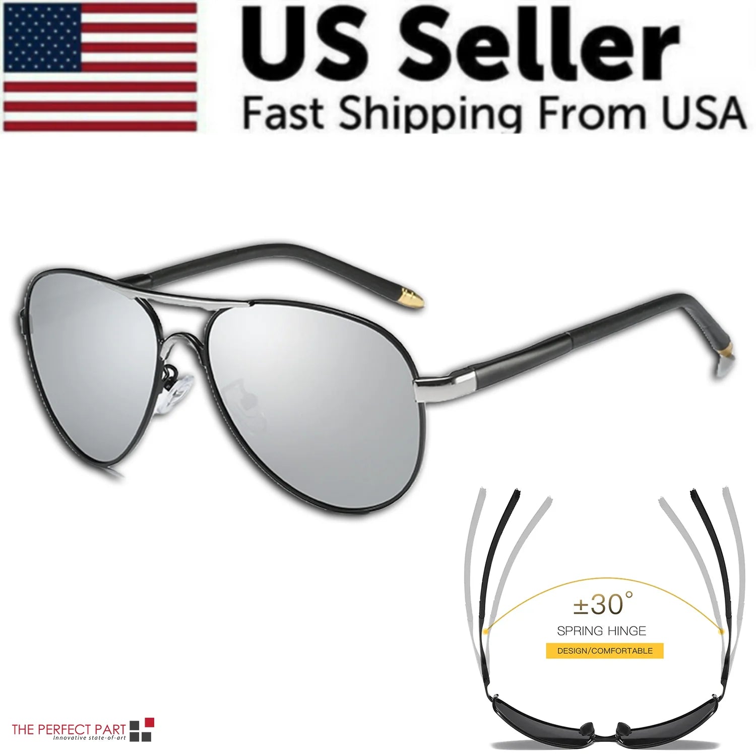 Polarized Pilot Sunglasses for Men - UV400 Protection for Outdoor Activities