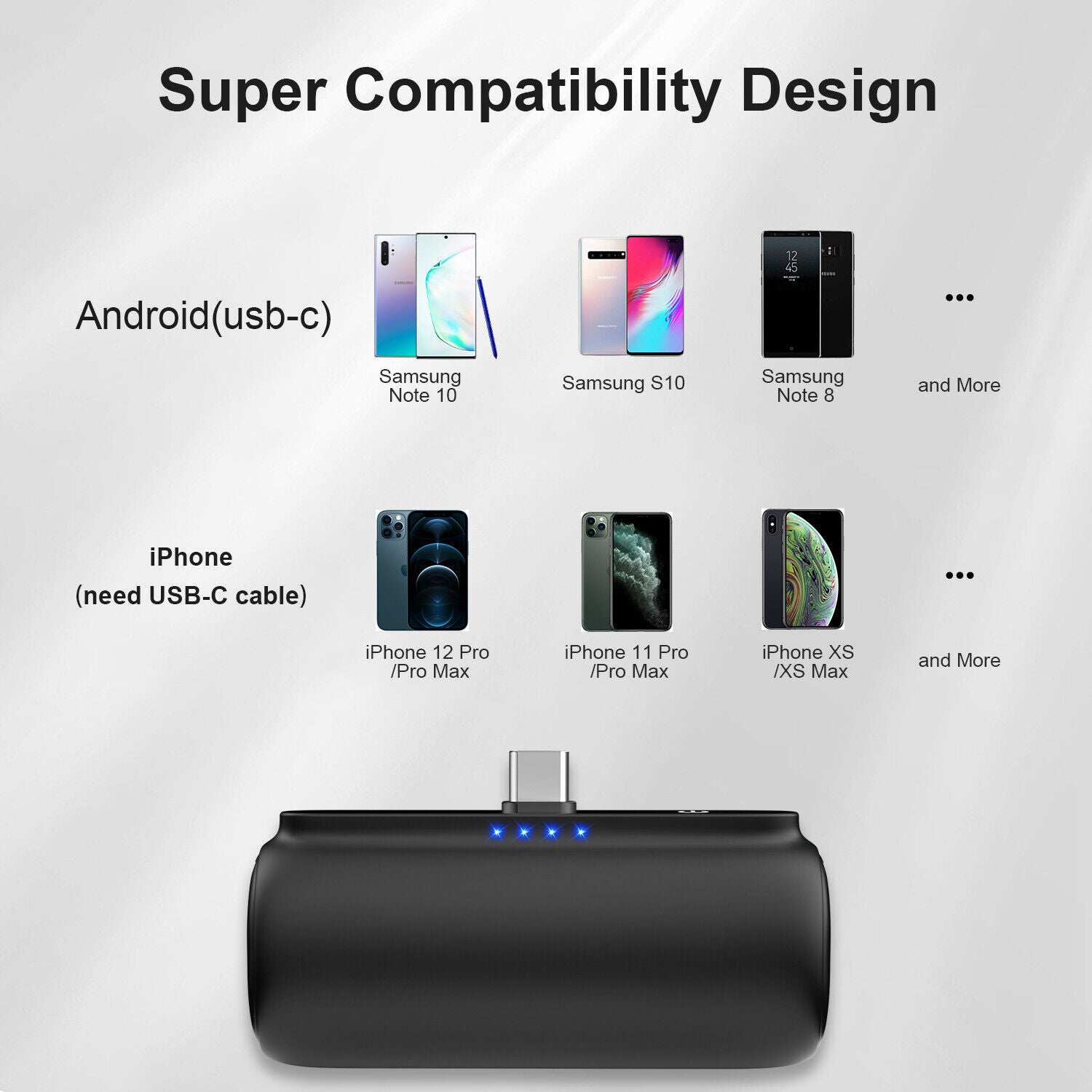 Portable Mini Power Bank Charger for iPhone and Type C Phones - Instant Charging Technology