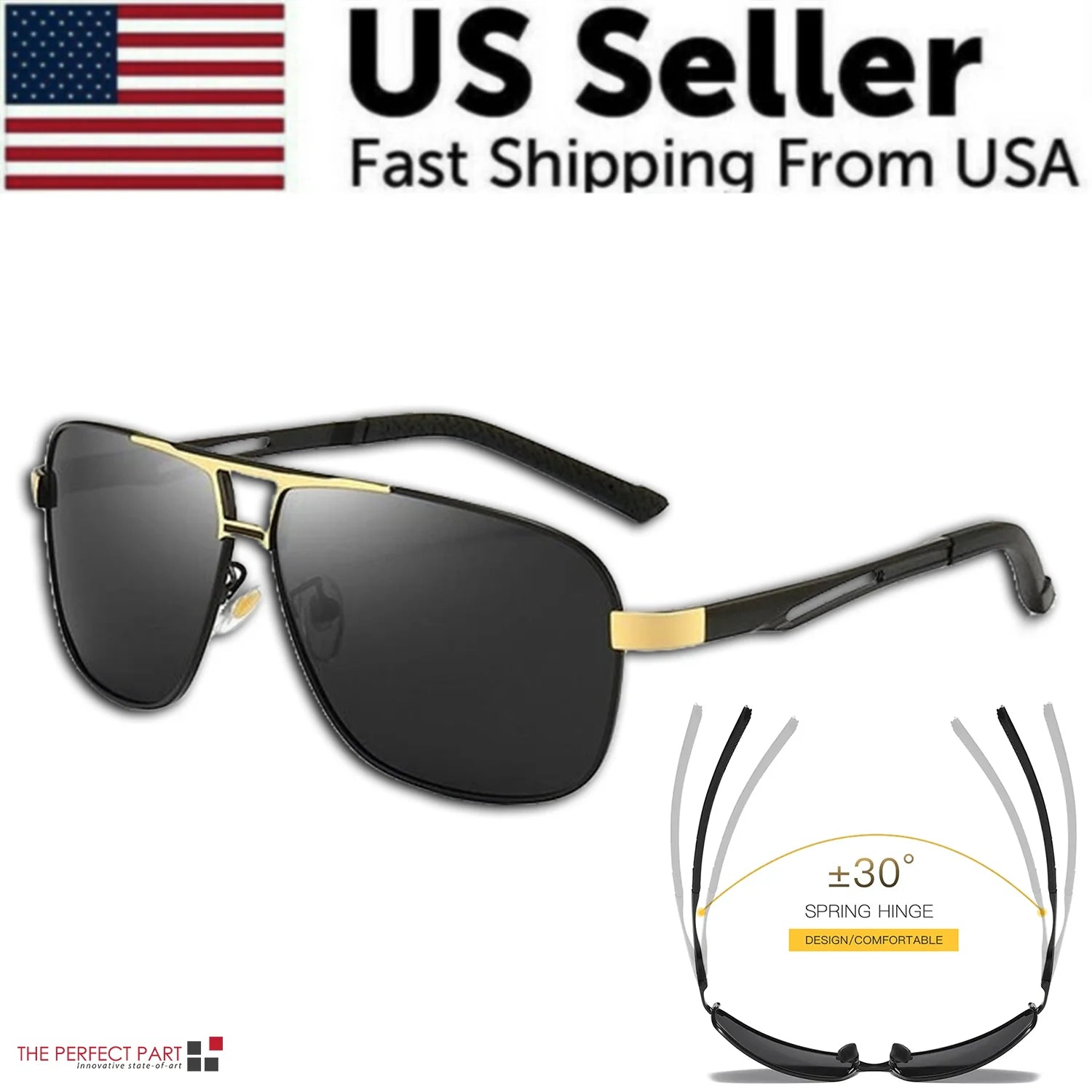 Polarized Pilot Sunglasses for Men - UV400 Protection for Outdoor Activities