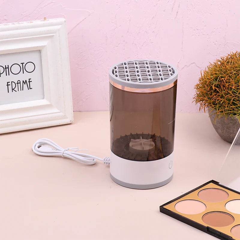 "Keep your makeup brushes clean and dry in no time with this Electric Makeup Brush Cleaner! 💄✨ #makeup #beauty"