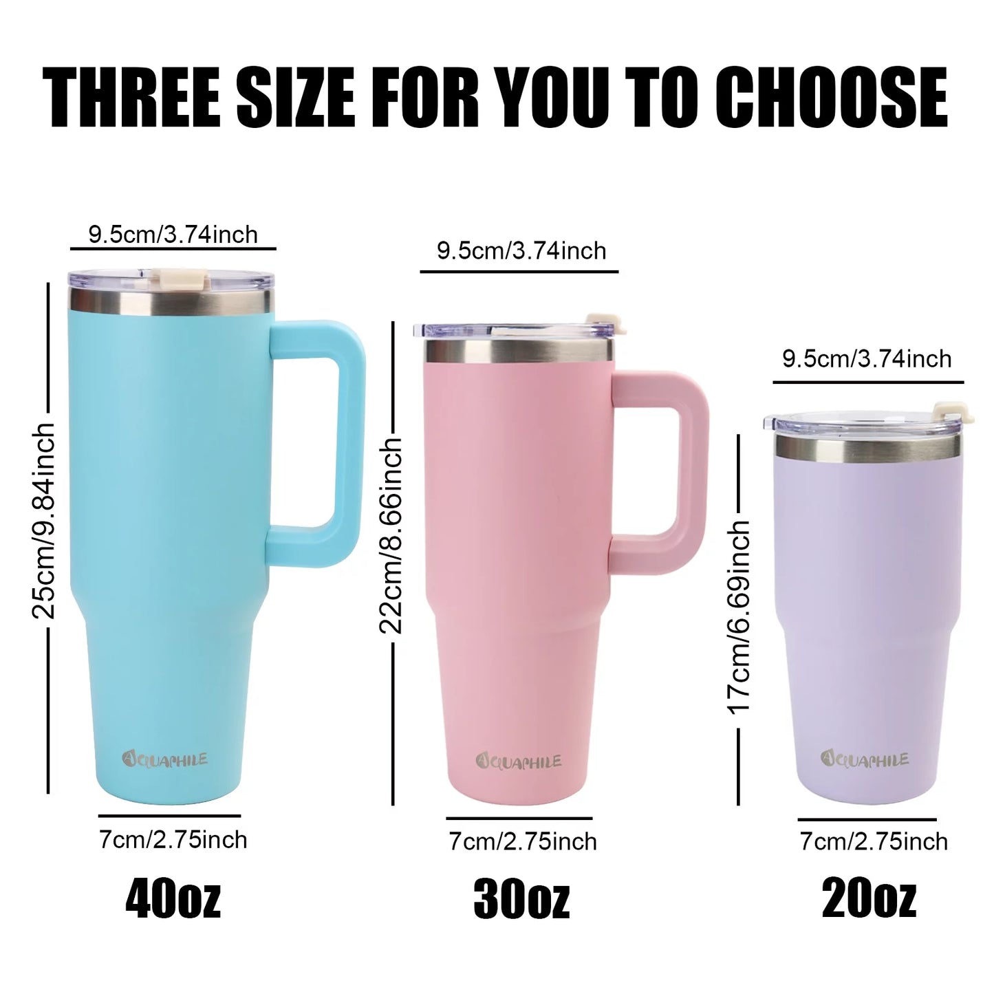 30 oz Insulated Stainless Steel Tumbler with Leak-Proof Lid, Straw, and Handle - Lavender