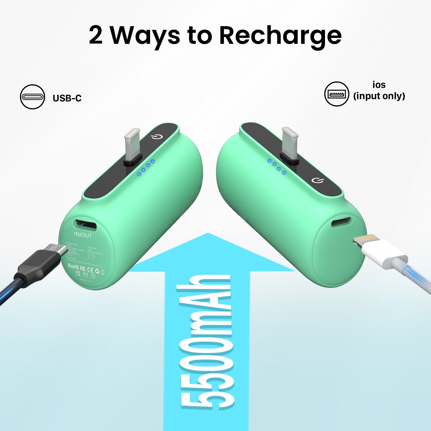 Portable Mini Power Bank Charger for iPhone and Type C Phones - Instant Charging Technology