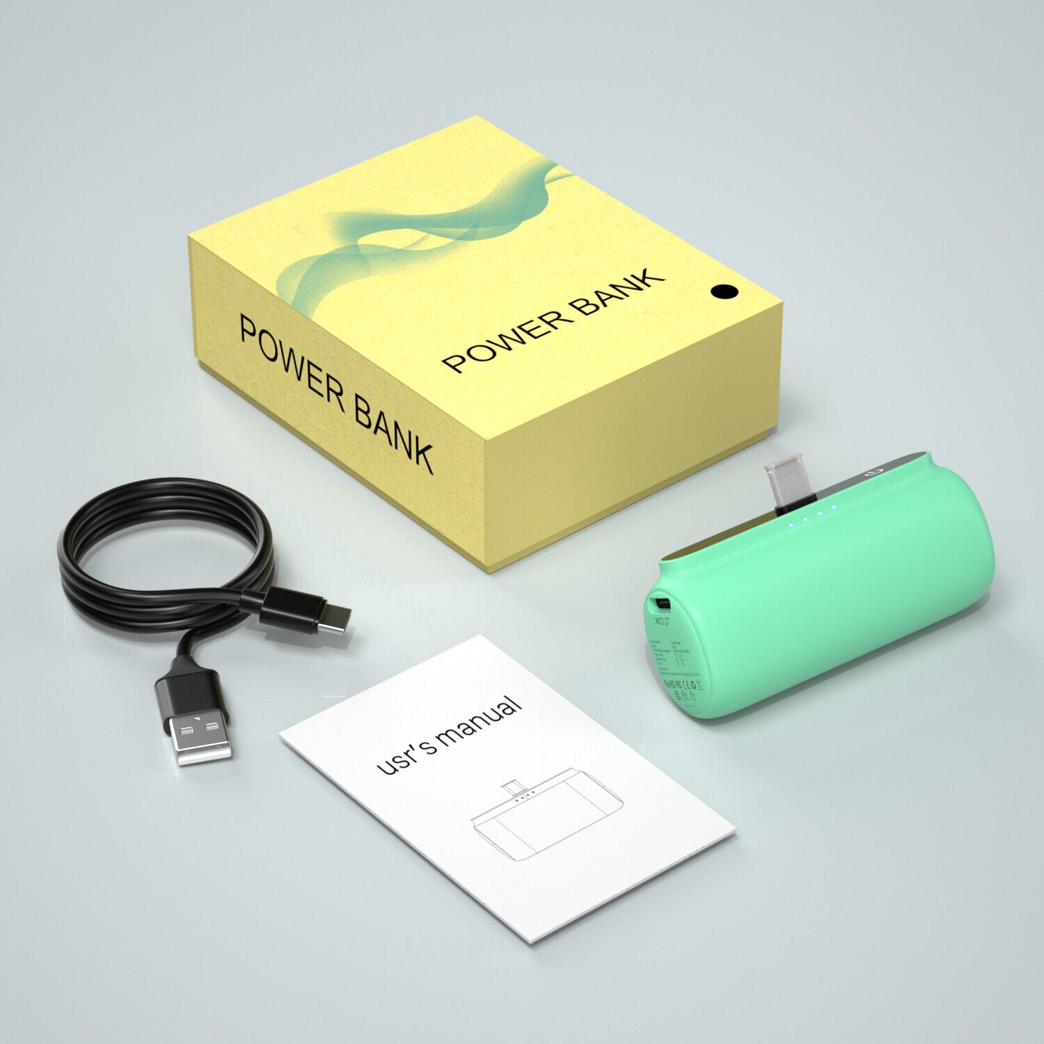 Portable Mini Power Bank Charger for iPhone and Type C Phones - Instant Charging Technology