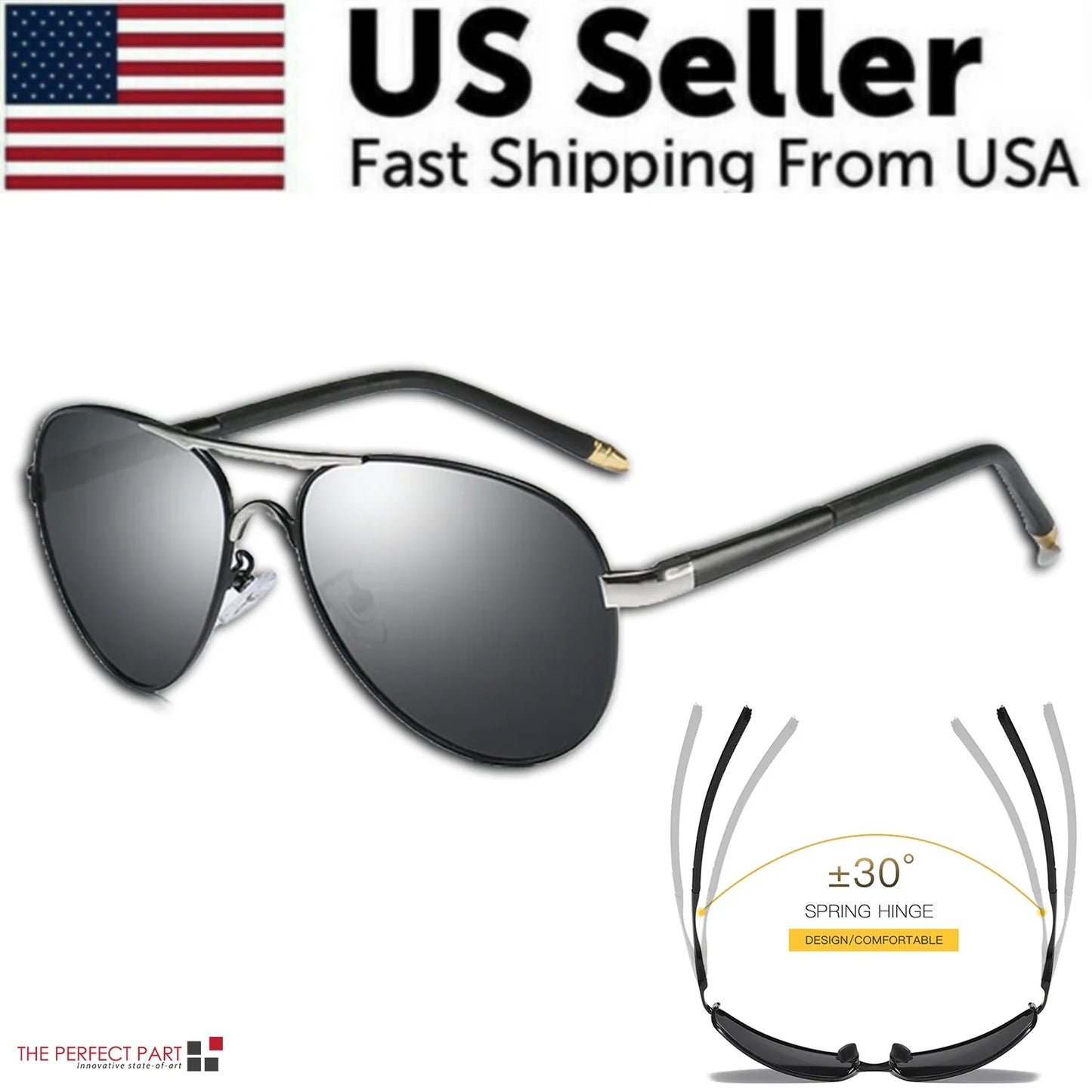 Polarized Pilot Sunglasses for Men - UV400 Protection for Outdoor Activities