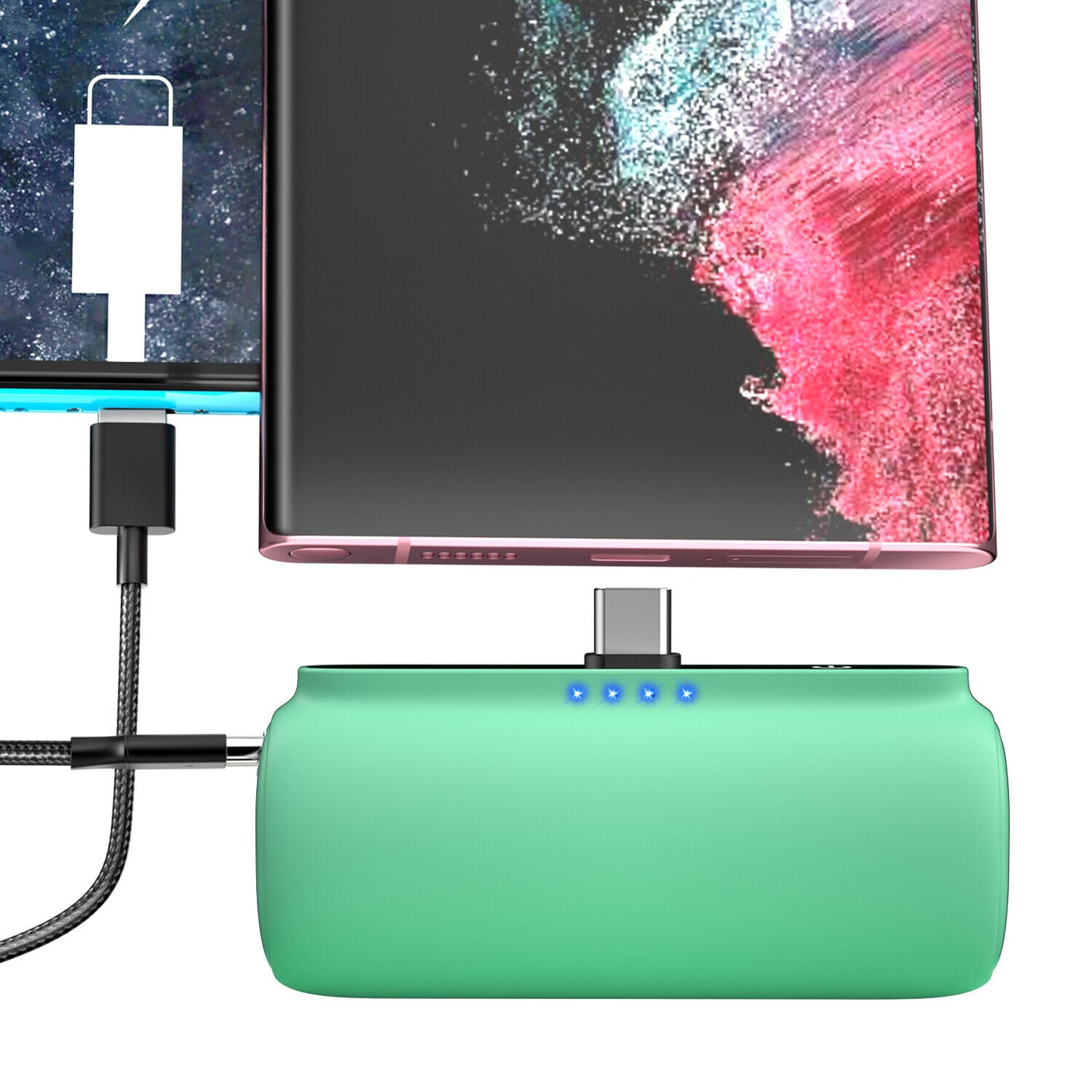 Portable Mini Power Bank Charger for iPhone and Type C Phones - Instant Charging Technology